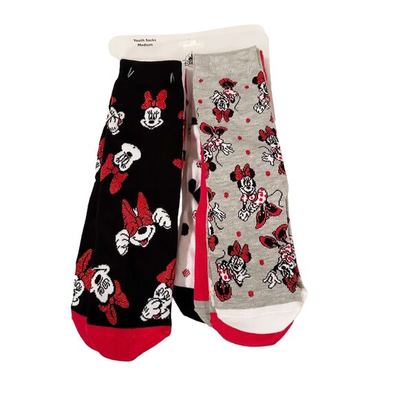 NEW DISNEY PARKS Minnie Mouse Youth Medium Socks 7 Pair Set Days of week Friyay - Picture 3 of 10